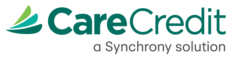 a black background with green letters Carecredit Synchronus in Holly Springs, NC